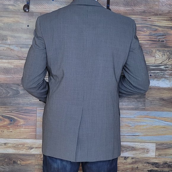 Hickey Freeman 100% Wool Gray Geometric Blazer Sport Jacket Size 39R - Picture 9 of 12